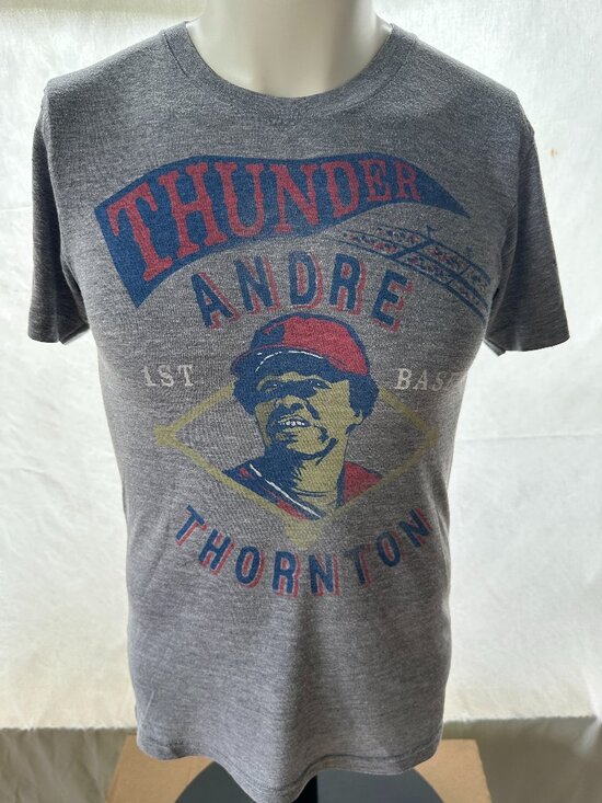 Homage Other - Andre Thorton Thunder Cleveland Indians Men's Gray T Shirt Small Homage Cotton
